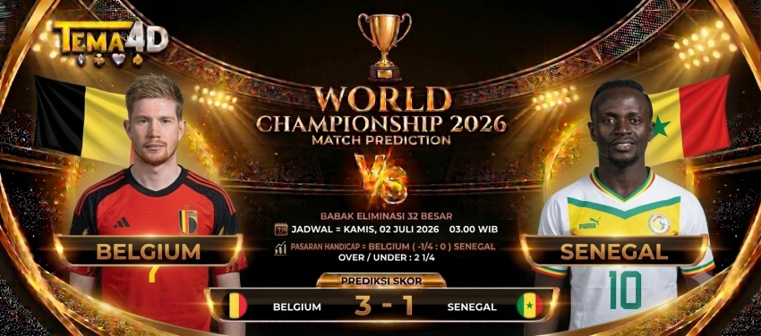Prediksi Belgium vs Senegal Piala Dunia 2026 Duel Panas Babak 32 Besar, Setan Merah Difavoritkan Melaju