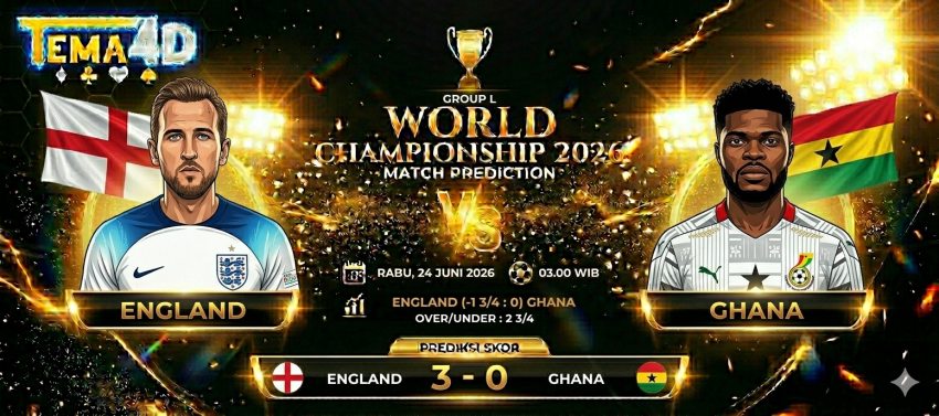 Prediksi England vs Ghana Piala Dunia 2026 The Three Lions Difavoritkan Raih Tiga Poin