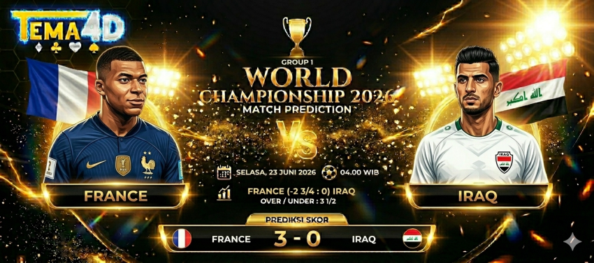 Prediksi France vs Iraq Piala Dunia 2026: Les Bleus Difavoritkan Raih Kemenangan Kedua di Grup I