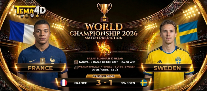 Prediksi France vs Sweden Piala Dunia 2026 Les Bleus Difavoritkan Melaju ke Babak 16 Besar
