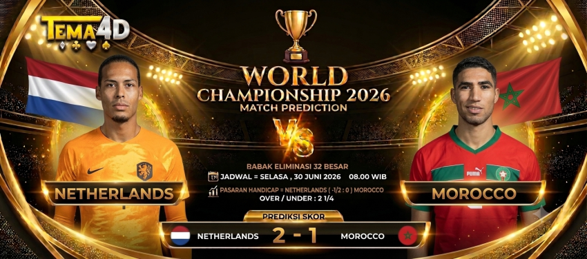 Prediksi Netherlands vs Morocco Piala Dunia 2026 Duel Sengit Babak Eliminasi 32 Besar