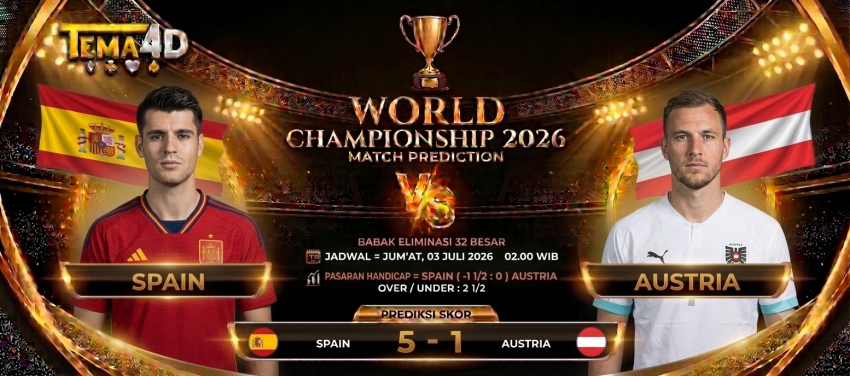 Prediksi Spain vs Austria Piala Dunia 2026 La Roja Difavoritkan Tampil Dominan di Babak 32 Besar