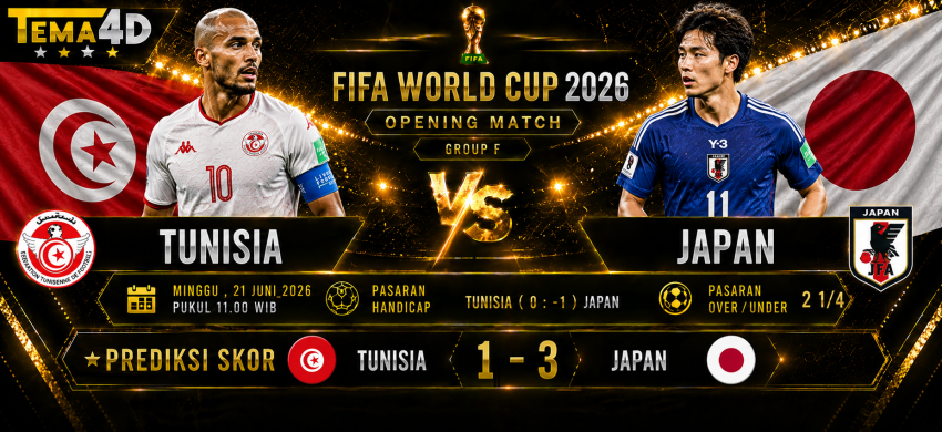 Prediksi Tunisia vs Japan Piala Dunia 2026 Samurai Blue Mengincar Tiga Poin Krusial di Grup F