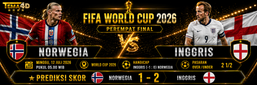 Prediksi Norwegia vs Inggris Piala Dunia 2026
