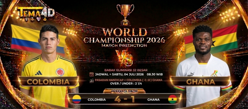 Prediksi Colombia vs Ghana 4 Juli 2026 Los Cafeteros Siap Melaju ke Babak 16 Besar Piala Dunia 2026