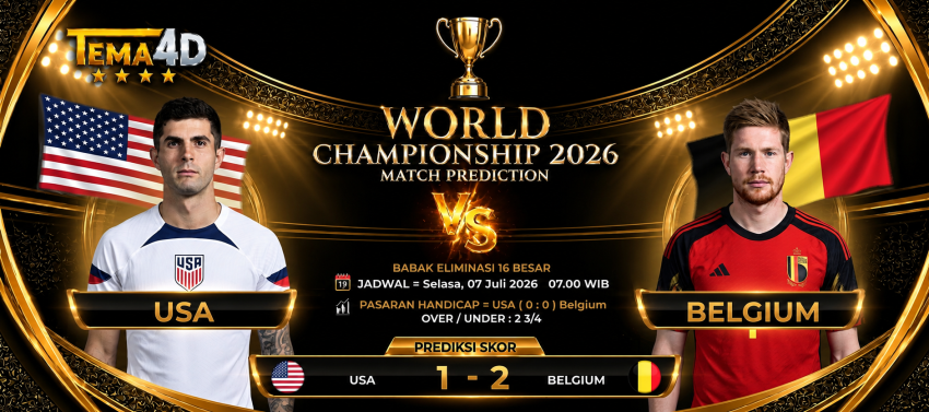 Prediksi USA vs Belgium Piala Dunia 2026 Duel Sengit Babak 16 Besar, Setan Merah Bidik Tiket Perempat Final