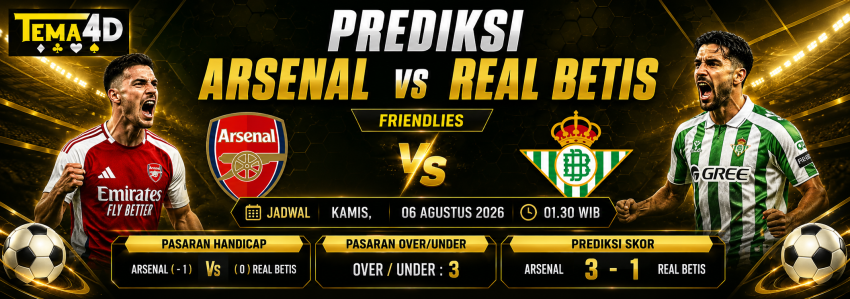 Prediksi Arsenal vs Real Betis 06 Agustus 2026 The Gunners Diunggulkan Menang 3-1 di Laga Persahabatan
