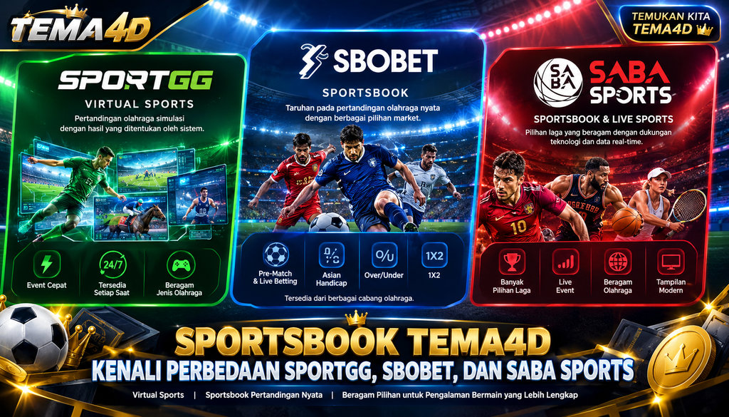 Sportsbook Tema4D: Kenali Perbedaan SPORTGG, SBOBET, dan SABA Sports